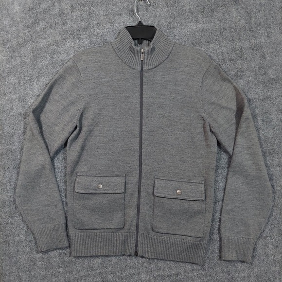 Michael‎ Kors Sweater Mens Small Wool Blend Full Zip Two Pocket Casual Jacket - Picture 1 of 9